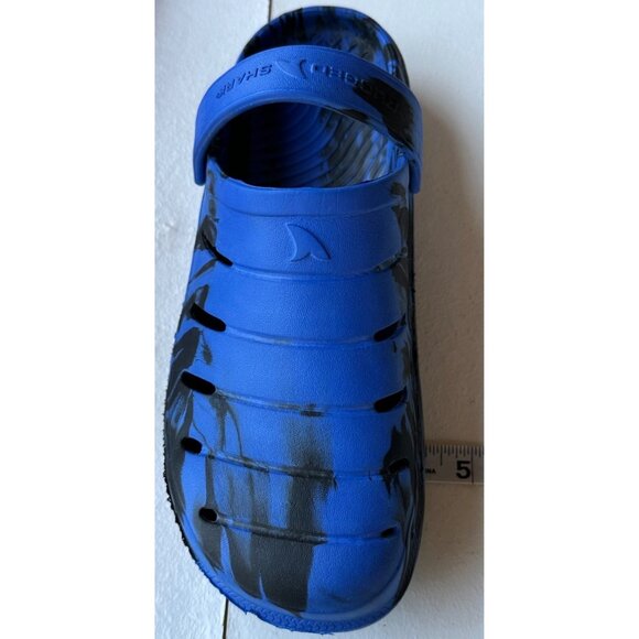 Rugged Shark Brand Blue & Black Clogs Geometric Boy's Size 6W - Picture 10 of 14